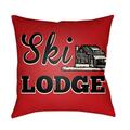 Artistic Weavers Lodge Cabin Ski Lodge Poly Filled Pillow - Bright Red Beige & Black - 20 x 20 in. LGCB2041-2020